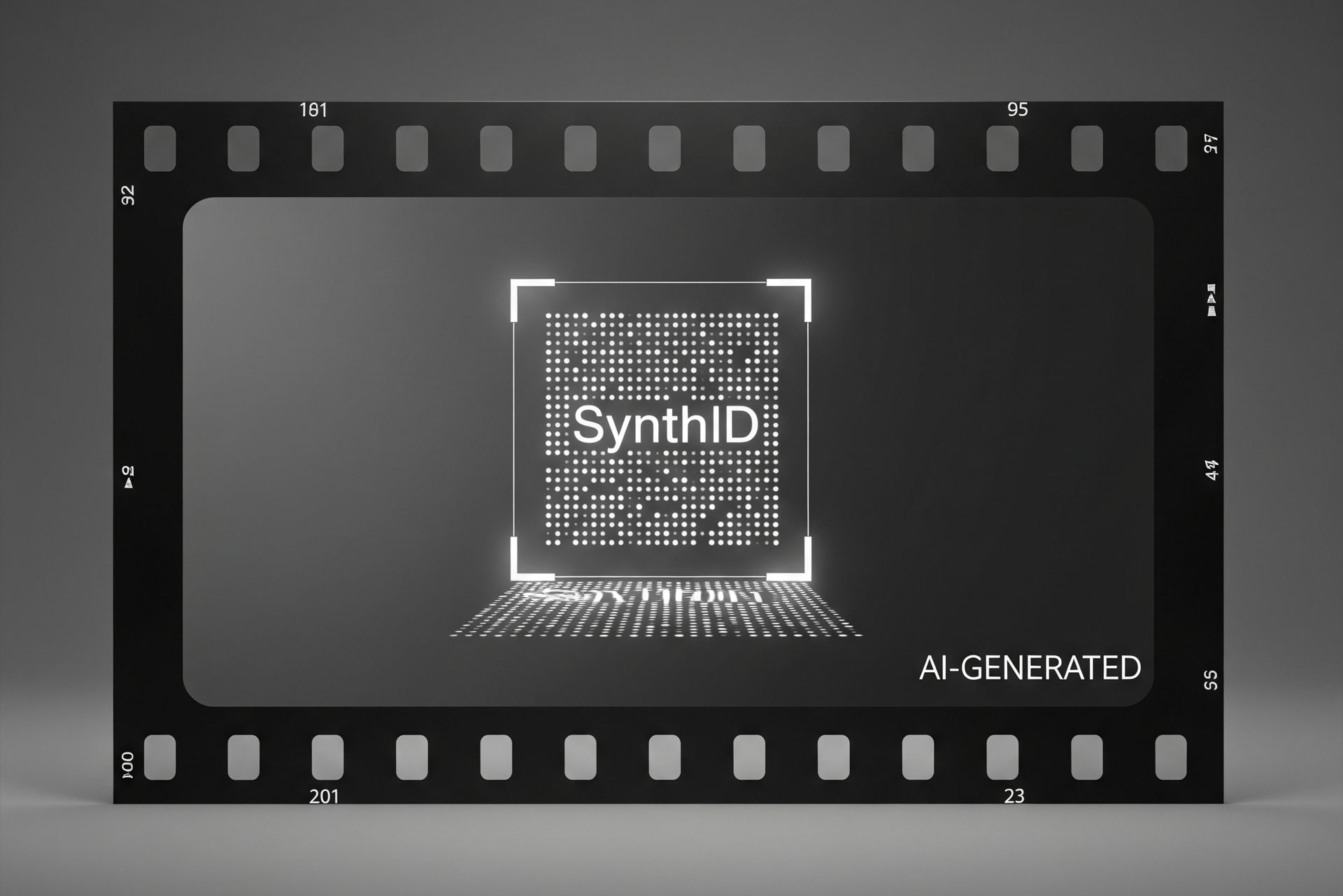 AI-generated video frame showing visible and invisible watermarks.