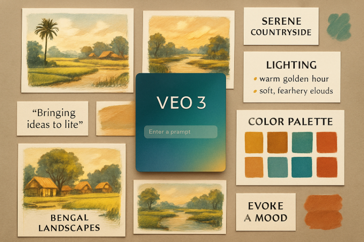 Combining traditional shoot planning with AI prompts using Veo 3.