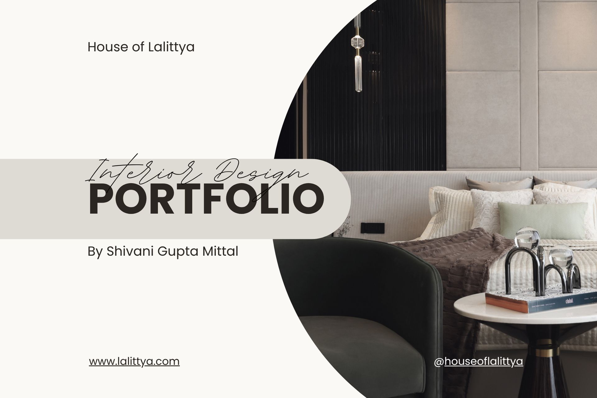 Interior photography of a modern luxury bedroom designed by House of Lalitya in Kolkata.