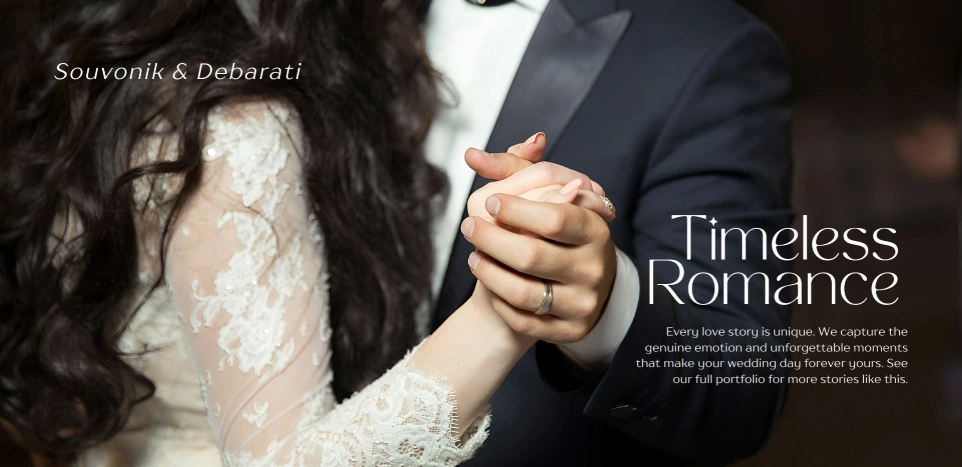 Close-up of bride and groom holding hands during wedding ceremony. Professional quality photography by Ranjan Bhattacharya.