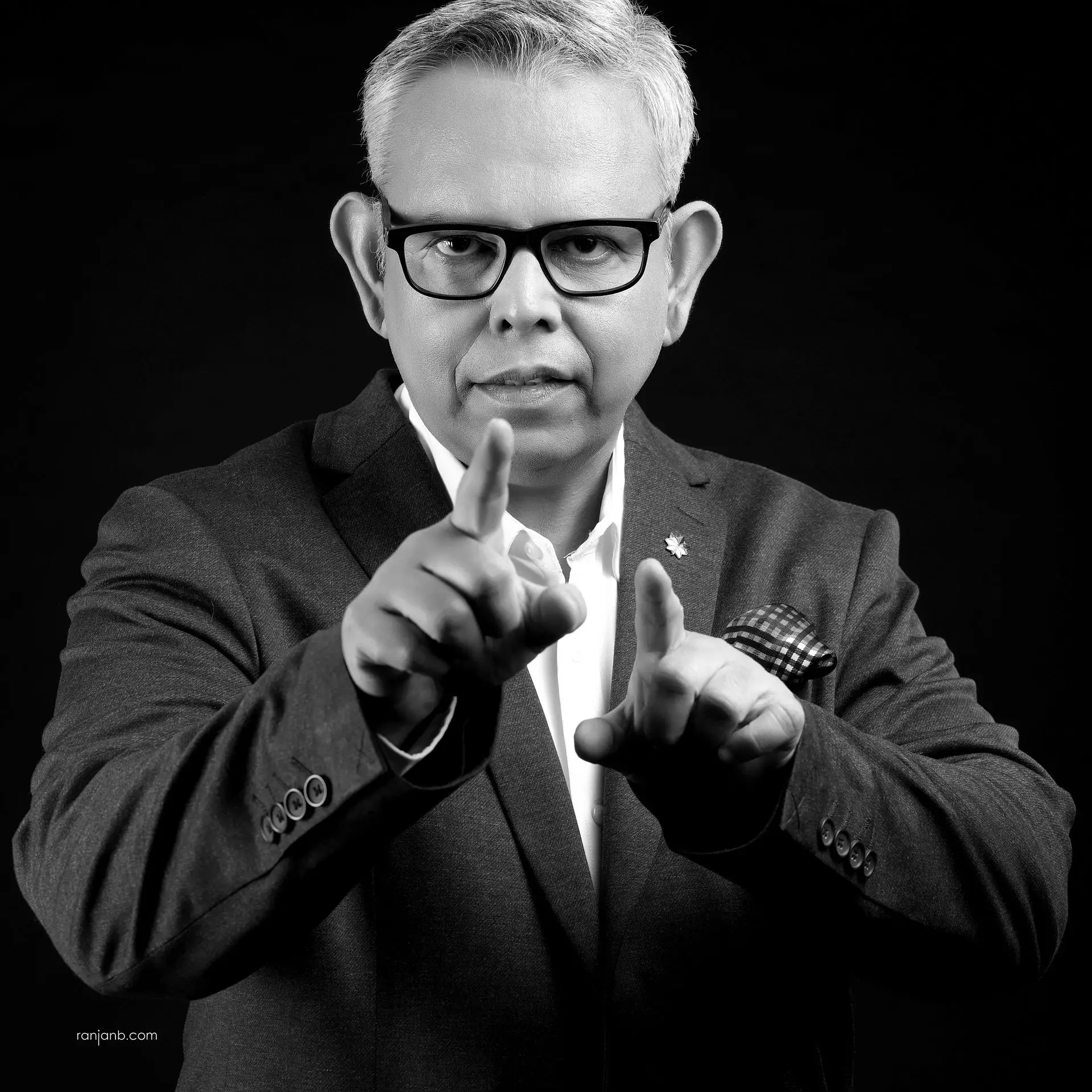 Professional Business Portrait Photography of Commandar Subroto Mukherjee by Ranjan Bhattacharya Indoor Personal Portrait Photography of Commandar Subroto Mukherjee by Ranjan Bhattacharya in Black Background