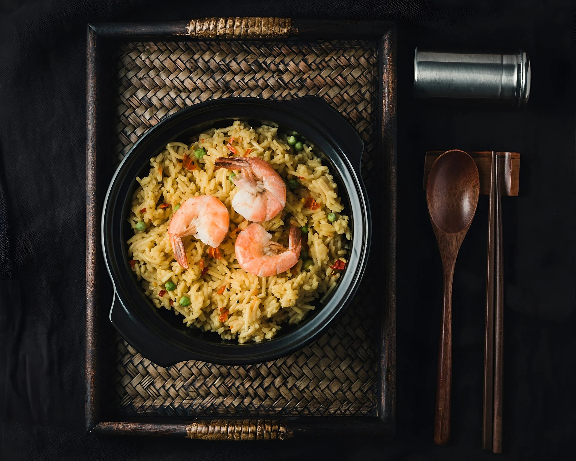 Fry rice with prawn dish on a table, Photography by the best food photographer in Kolkata, Ranjan Bhattacharya