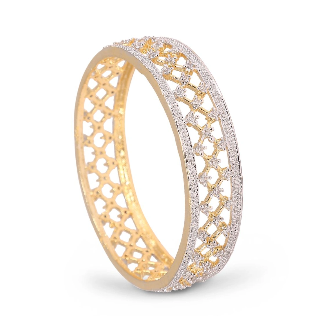 A beautifully crafted diamond bangles photographed against a white background by product photographer Ranjan Bhattacharya in Kolkata.