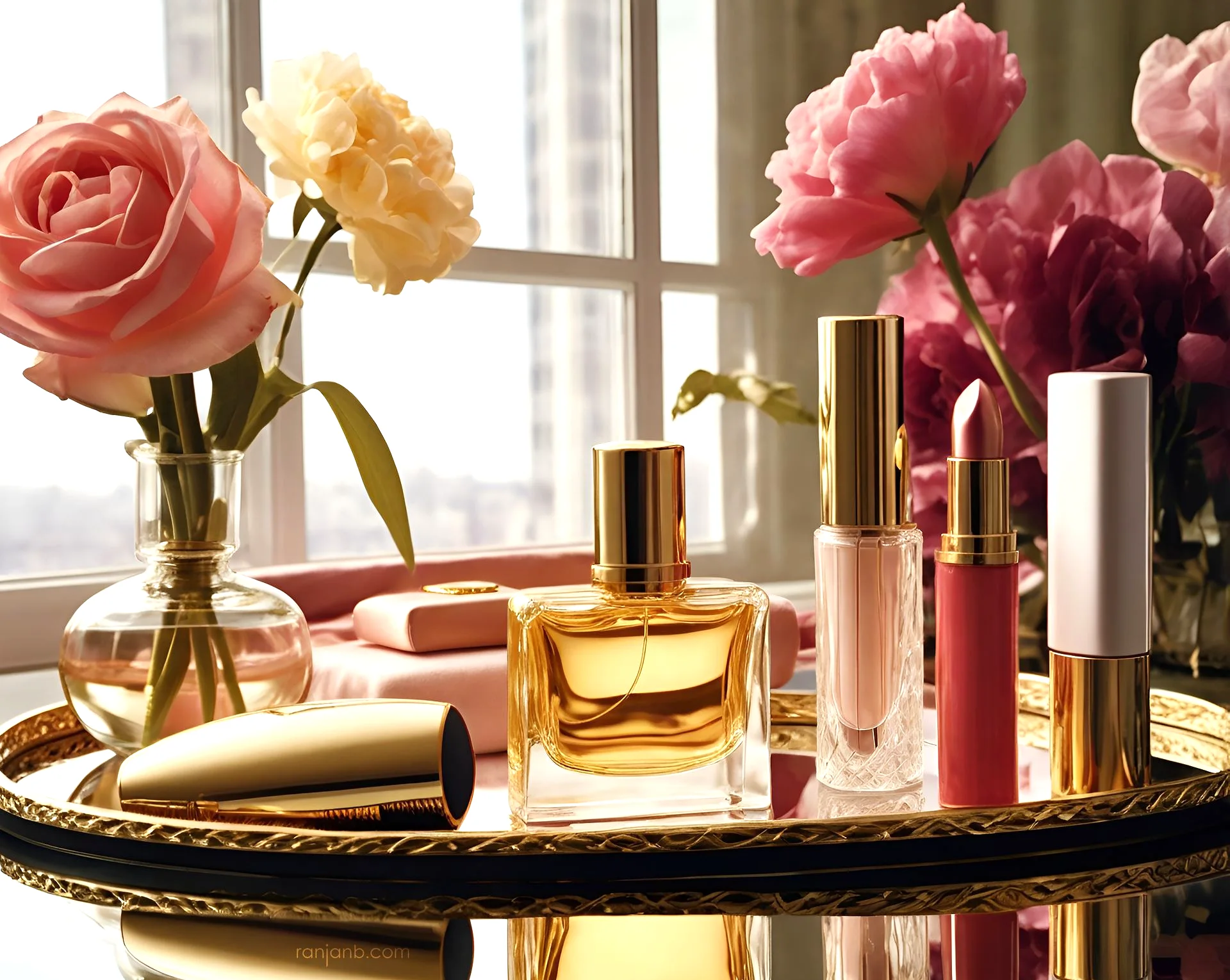 An array of high-end beauty products, shot by Ranjan Bhattacharya.