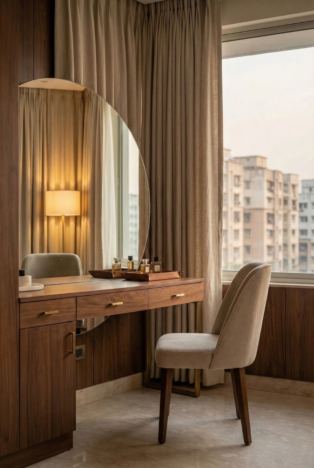 Master bedroom dressing area in Rajarhat luxury duplex Kolkata