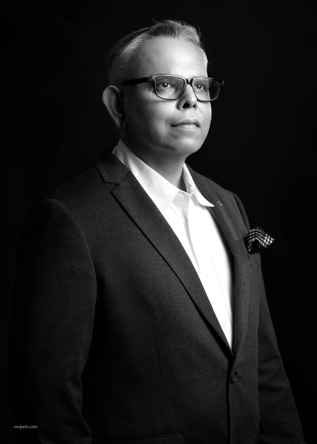 Final executive portrait of Commander Subroto Mukherjee photographed in Kolkata by Ranjan Bhattacharya