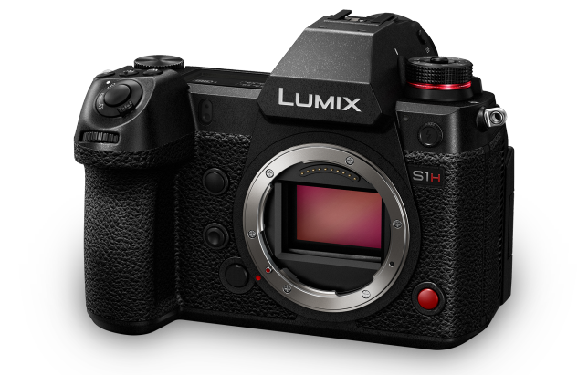 Panasonic Lumix S1H mirrorless camera body front view showing full-frame sensor on white background
