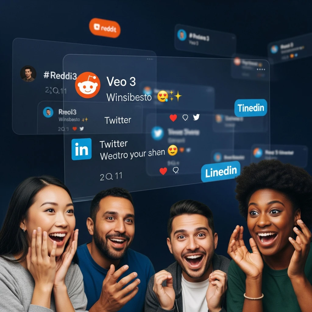 Global creators sharing reviews and excitement about Google Veo 3.