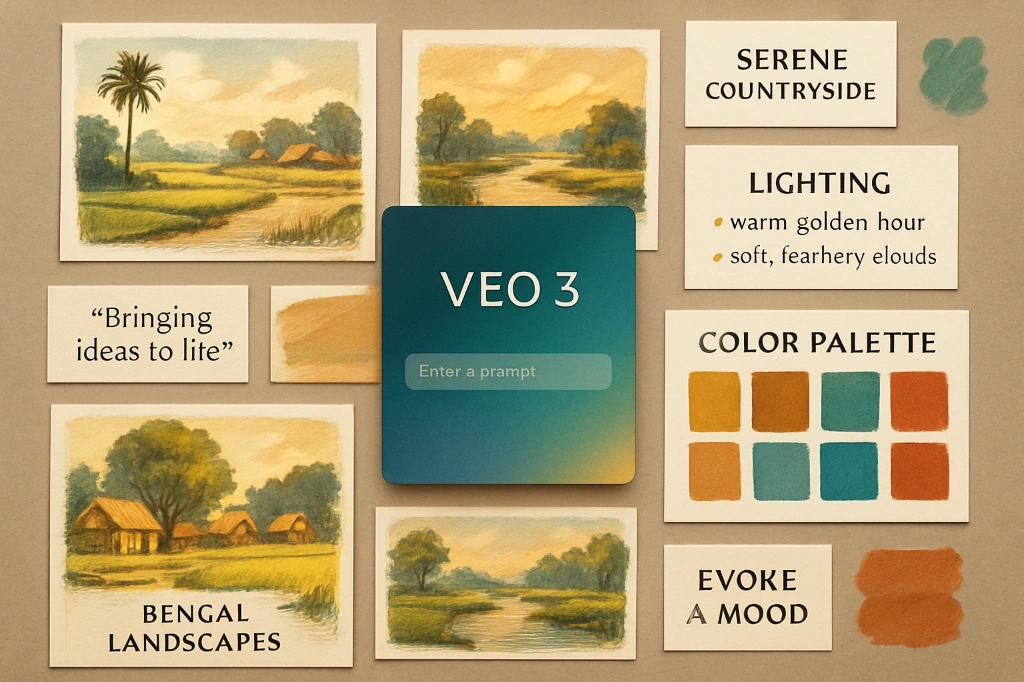 Combining traditional shoot planning with AI prompts using Veo 3.