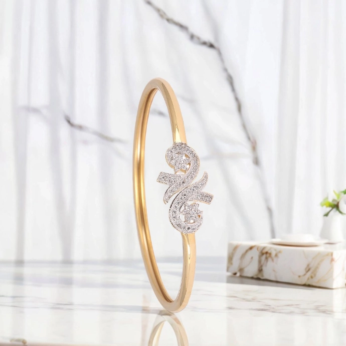 E-commerce jewellery product photography for Utsav Fashion showcasing diamond-studded gold bangle.