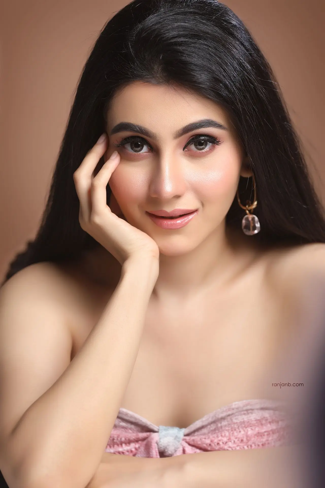 Agencies want to see your face, not your makeup. Real skin, real expression, real you. Close-up model portfolio portrait showing natural skin and expression, Ranjan Bhattacharya.
