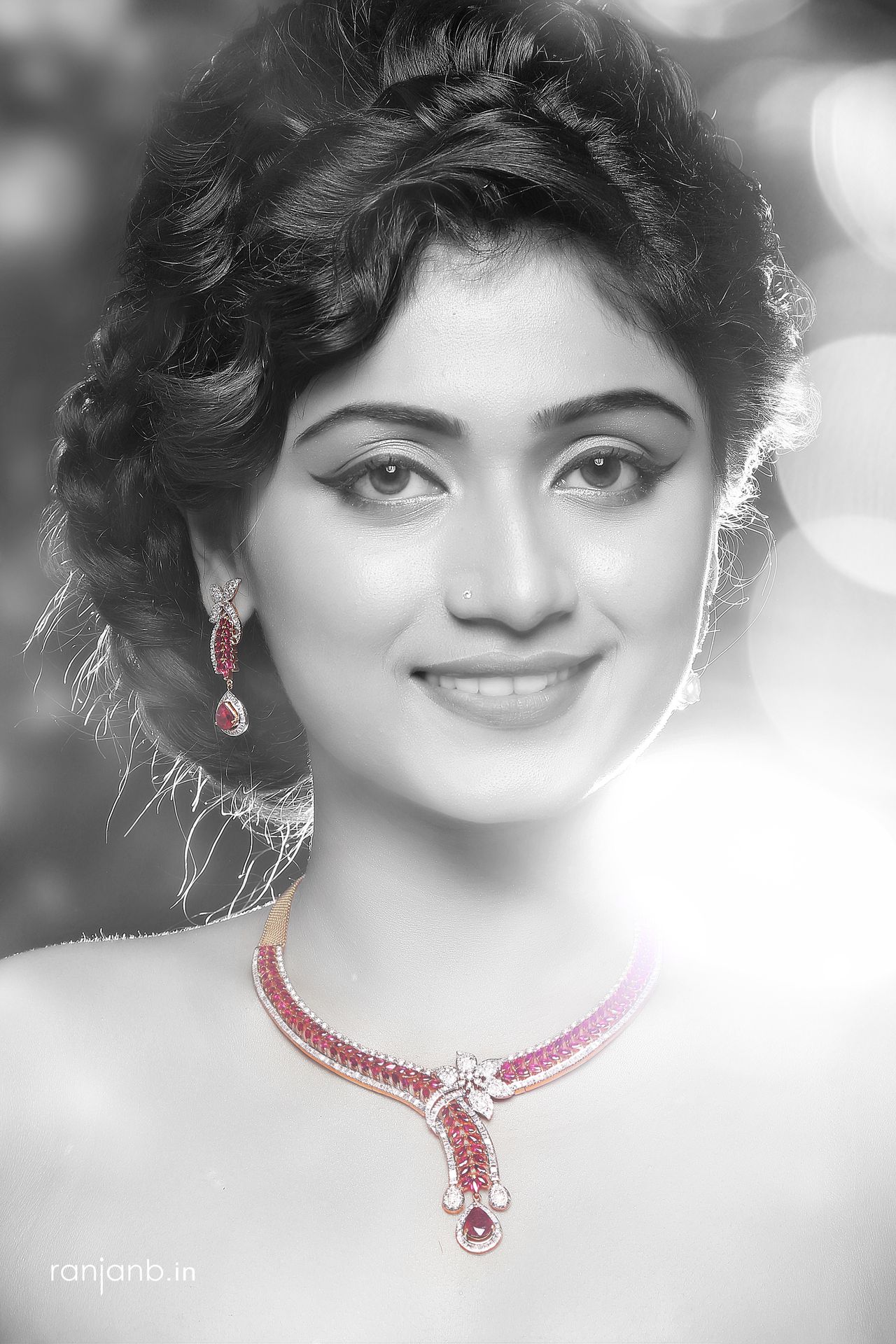 A diamond jewelry shoot for a leading brand in Kolkata with Sanjukta, expertly photographed by Ranjan Bhattacharya.