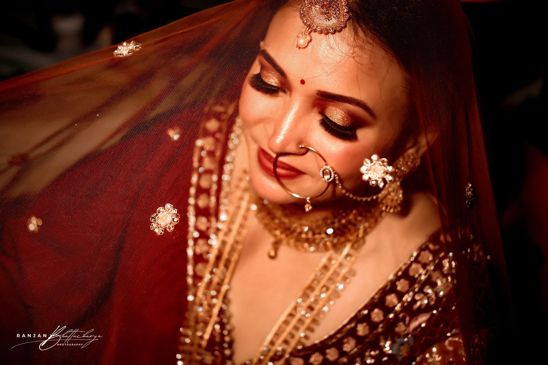 Candid wedding portrait of Ruhi Singh, captured by Ranjan Bhattacharya at Patna