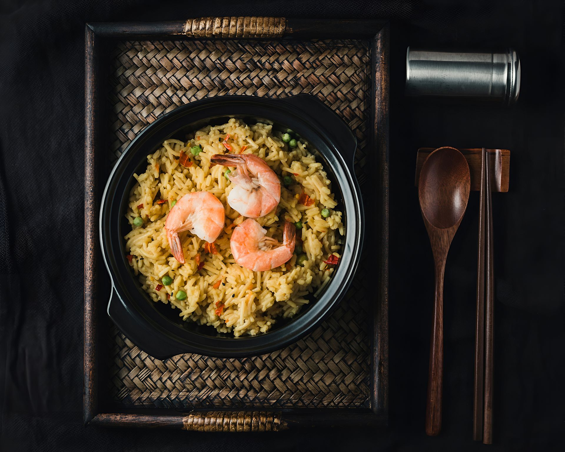 Fry rice with prawn dish on a table, Photography by the best food photographer in Kolkata, Ranjan Bhattacharya