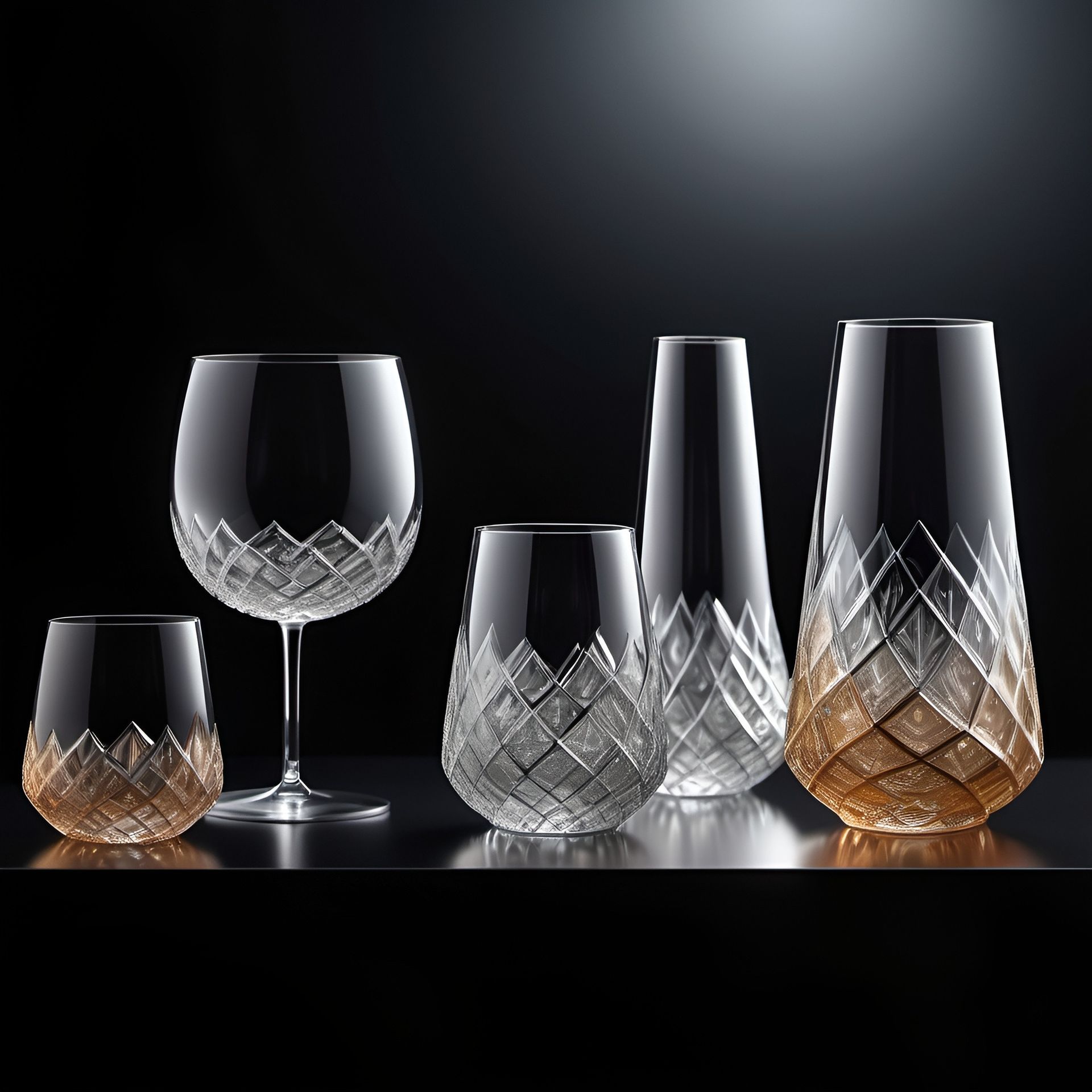 A Creative Glassware Product Photography by Ranjan Bhattacharya showcasing intricate Shapes and Textures.