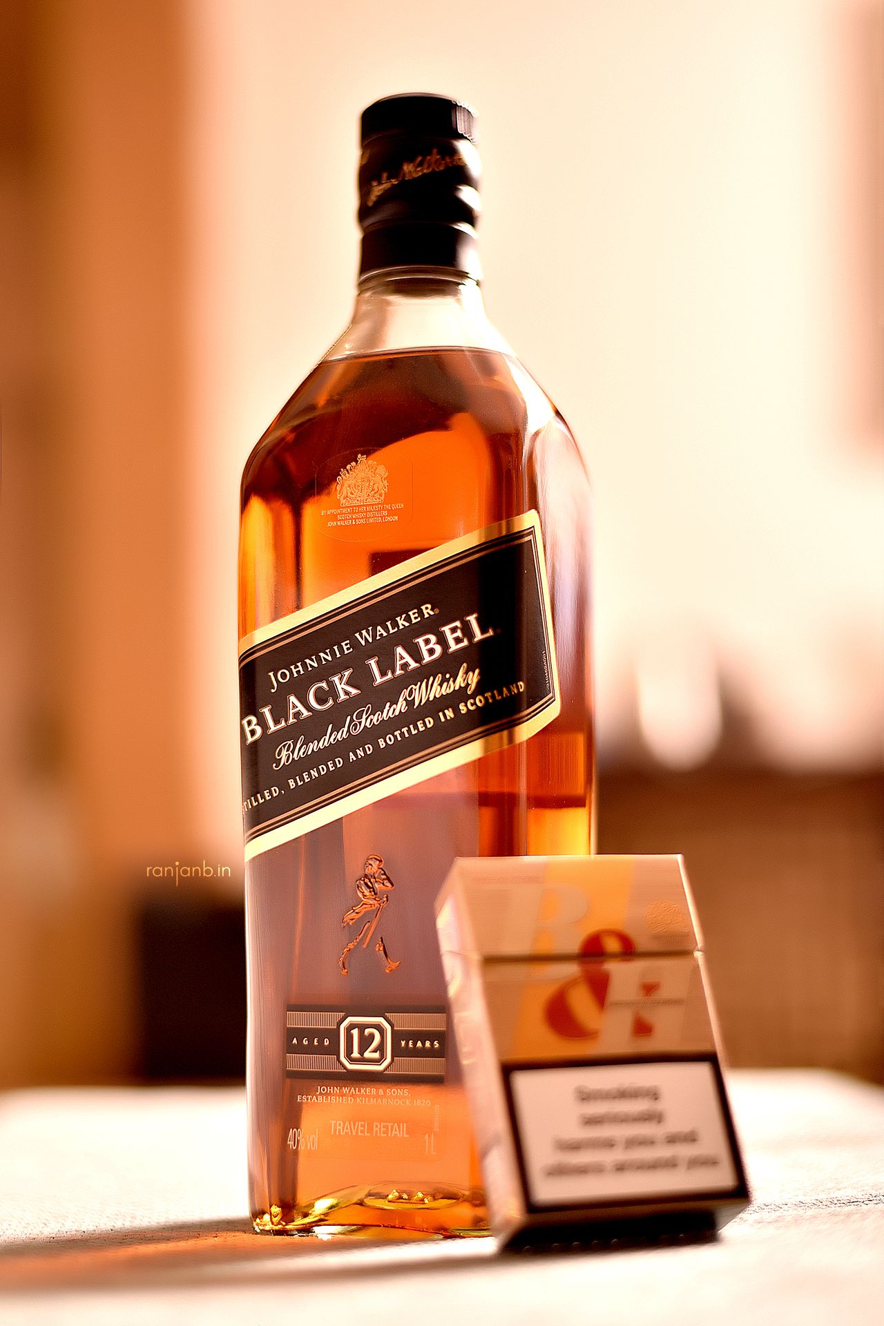 Professional Product Photography of "Johnnie Walker Black Label" Liquor Bottle by Ranjan Bhattacharya
